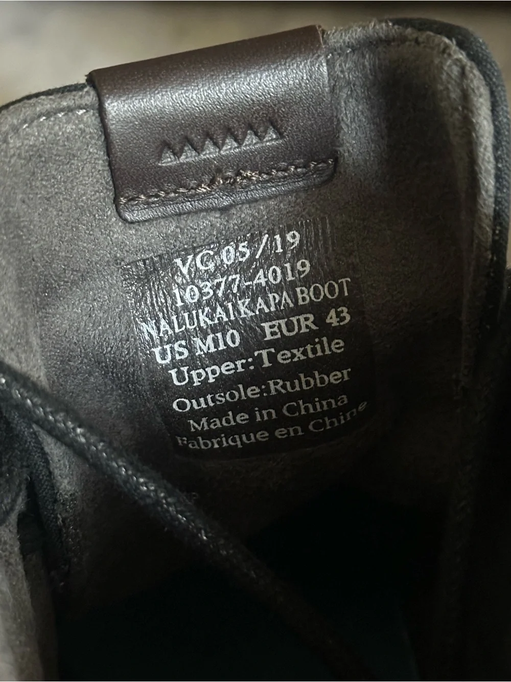OluKai Nalukai Kapa Mid Boots Men’s Size 10 Black Textile Casual Chukka Shoes